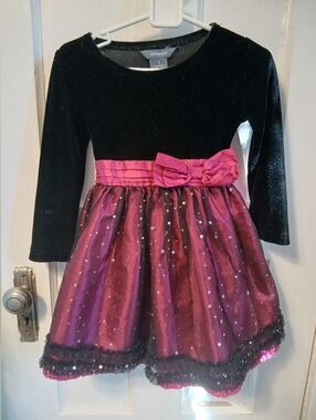 3T Girls Fancy Velvet Sparkle Dress Formal